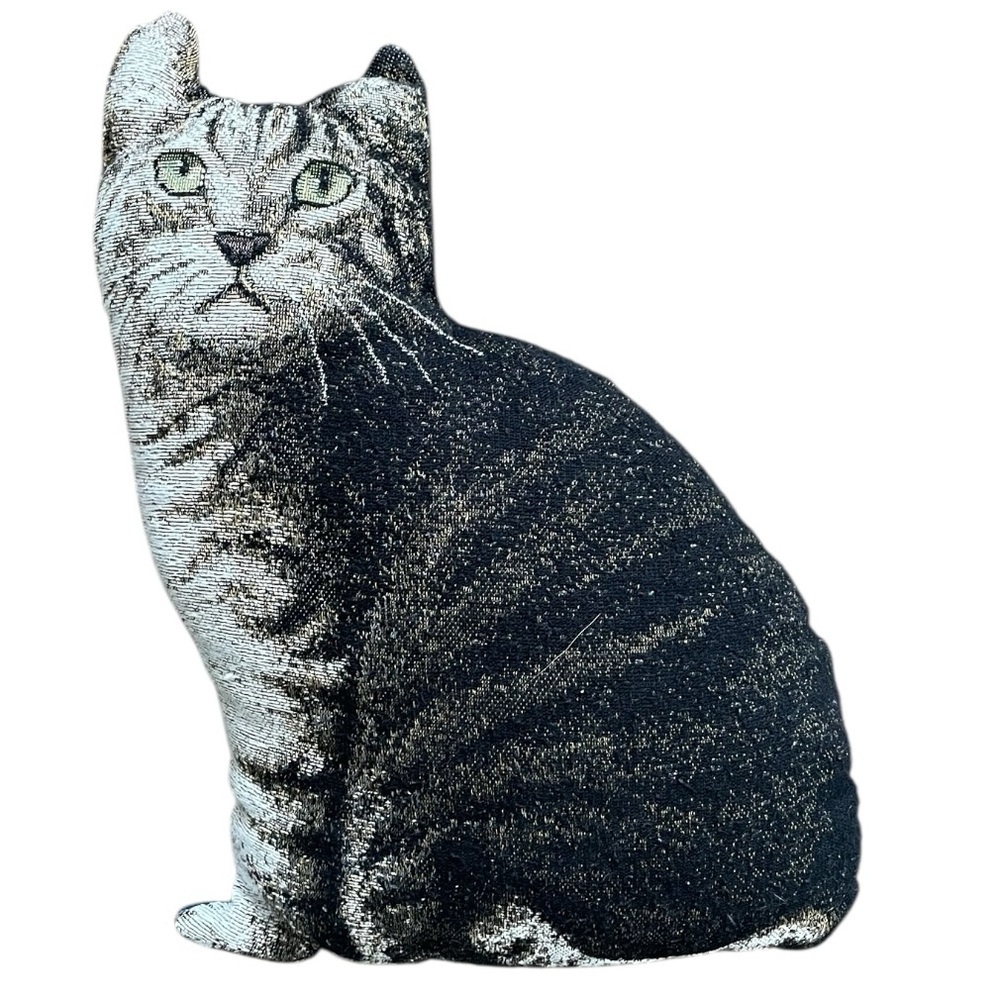Tapestry Cat Kitten Throw Pillow One sided Novelty Granny core Cottage Farmhouse